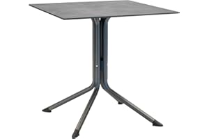 MFG FREIZEITMÖBEL AUS MECKLENBURG MFG Bistrotisch 65x65 cm | mit hochwertiger HPL-Platte | Gartentisch | Balkontisch | Wetterfest | mit Niveauausgleich | anthrazit/Schiefer