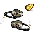 Embedded motorcycle turn signal lens LED flash, compatible with Yamaha YZF R1 R3 R6 S FJ 09 FZ MT 07 09, amber, LED small turn signal modified with LED turn signal (Smoked)