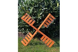 Darlux 2 pale di ricambio per mulino a vento da giardino, in legno, marrone, 68 cm