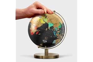 Luckies Of London | Rubbelkarte Weltkugel | Weltkarte zum Rubbeln | Weltkugeln für Erwachsene | Rubbelkarte & Reisekarte | Schreibtisch-Gadgets für Männer & Schreibtischdekoration | Reisegeschenke für