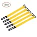 Produktbild Aolvo Fahrrad Träger, 5 Pcs Vielseitig Haken und Loop Sicherung Träger Tie Downs Verschluss Stabilisator (24,9 x 2 cm) – Sortiert Farben (Mehrfarbig) Gelb