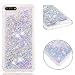 Produktbild HopMore Compatible with Handy Hülle Huawei Honor 7C / Y7 2018 Hülle Silikon Glitzer 3D Flüssig Transparent Kreativ Muster Lustig Schutzhülle Durchsichtig Handyhülle Stoßfest Gummi Case Cover - Silber