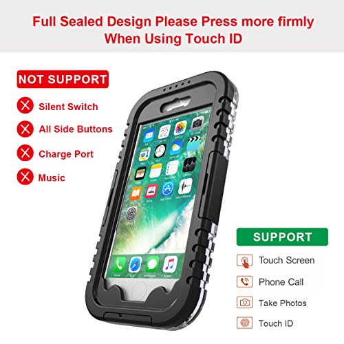 Waterproof Case for iPhone 7/iPhone 8,4.7" iThrough Cover for iPhone
7/8, Dust Proof, Snow Proof, Shock Proof, Heavy Duty Protective
Carrying Full Sealed Case Cover for iPhone 7/iPhone 8