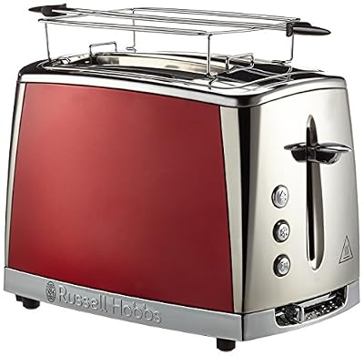 Russell Hobbs 23220-56 Luna Grille-pain de 2 fentes Rouge chromé 1550 W