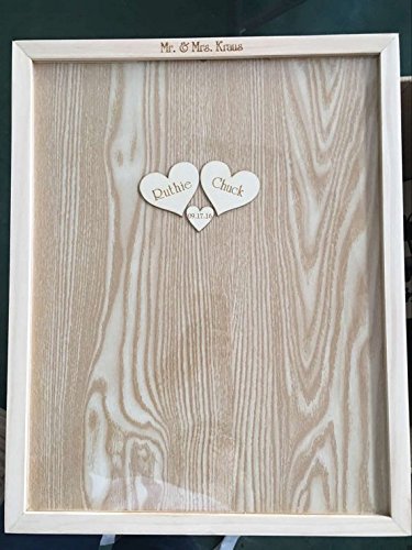 Personalisierter Herr und Frau Braut und Bräutigam Namen und Datum Hochzeit Gästebuch Alternative Holz Drop Box mit 120 Herz