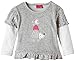 SALT AND PEPPER Baby Girls NB Sweat L.friends Rüsche Plain Crew Neck Long Sleeve Sweatshirt, Grey (grey-melange 203), 0-3 Months (Manufacturer size: 62)