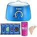 Produktbild Yansu Upgrade Haarentfernung Wachswärmer Waxing Kit mit 5 Wachsbohnen 10 Spatel eißwachs Wärmer Harte/Weiche Wachsbohnen Paraffin Wachserhitzer Kamille Lavendel Natur Aloe Vera (Blau)