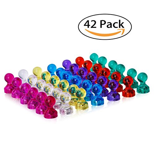 HMILYDYK 42  unidades magn  tico Push Pins       7  colores diferentes fuerte imanes de nevera para oficina pizarra tabl  n de anuncios  frigor  fico mapa
