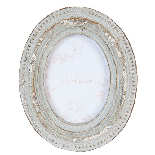 Clayre & Eef 2F0376 Bilderrahmen Fotorahmen oval natur ca. 6 x 7 cm