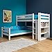 Produktbild Delinea Etagenbett/Stockbett Kenny massiver Buche inkl Bücherregal und 2 x Roll-Lattenrost - Weiß lackiert
