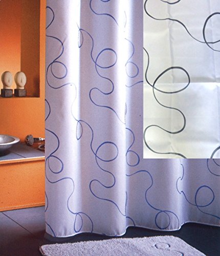Duschvorhang TEXTIL inklusive Ringe 180x180 cm Wahl Design Fische Mosaik verschiedene Farben Typ240