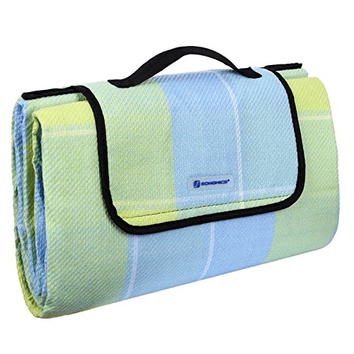Songmics 195 x 150 cm Picknickdecke wärmeisoliert wasserdicht GCM50L