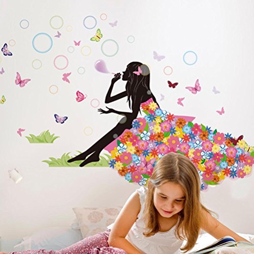 Oyedens Neu! Neu! Neu! Schmetterlings-Blumen-Fee-Aufkleber Schlafzimmer Wohnzimmer WäNde - 6