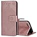 Produktbild iPhone 6S Hülle,iPhone 6 Hülle,Ledertasche Flip Case für iPhone 6/6S,KunyFond Schutzhülle Brieftasche im BookStyle,Retro Schön Mandala Muster PU Leder Hülle Flip Handytasche Kunstleder Lederhülle Folio PU Leather Wallet Case Klapp Cover Schutz PU Lederhülle Handyhülle Schale Schutzhülle Bumper Dünn TPU Back Rückseite Tasche Ständer Etui mit Standfunktion Karteneinschub und Magnetverschluß Anti-Scratch Shell Etui Pouch Flip Case Cover für Apple iPhone 6/6S - Roségold