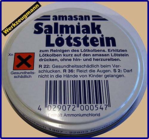 Amasan Salmiak Lötstein in Dose zum reinigen von Lötkolbenspitzen (Größe 1=75mm) (80 Gramm) - 2
