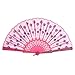 Produktbild REALIKE Damen Handfächer Chinesischer Pfau Blumen Stoff Fächer Bambusgriff Wandfächer Hochzeit Party Tanzen Fasching Blüten Japanischer Faltfächer Dekoration Geschenk Tanzabend Kostüm Maske Karnevals