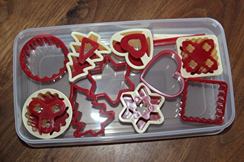 G S D Haushaltsgeräte 32 120 Linzer-Keksausstecher-Set mit Auswerfer, 12-teilig