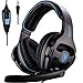 Price comparison product image SADES SA810 New Updated 3.5mm Multi-Platform Stereo Sound PC Gaming Headset, Over-ear Gaming Headphones with Mic for New Xbox one/PS4/PC Laptop/Mac/iPad/iPod(Black&Blue)