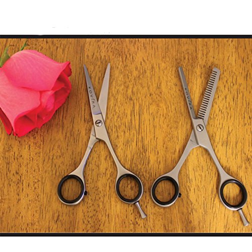 Kovira – Professionelle Frisörscheren Barbier Effilierschere Haare Schneiden & Ausdünnen/Volumen Scheren Set Gesamtlänge 16,5cm – Rasiermesserscharf Japanischer Stahl&Feineinstellung Spannungsschraube - 6