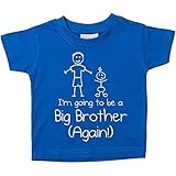 Blue I'm Going To Be A Big Brother Again Blue Tshirt Baby Toddler Kids Available in Sizes 0-6 Months to 14-15 Years New Baby Brother Gift