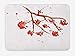 Produktbild TKMSH Rowan Bath Mat, Rowan Berry Branch with Watercolor Splashes Artistic Floral Abstract Display, Plush Bathroom Decor Mat with Non Slip Backing, 15.7X23.6 inch, Red Brown White