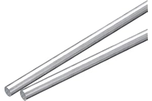sourcing map 2Pcs 3/8"(10mm) Dia Round Aluminum Rod, 12"(305mm) Long 6061 Aluminum Round Rod Solid Lathe Bar Stock for Industry Construction DIY Crafts