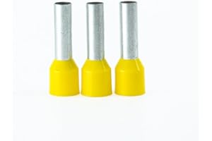 ERKO 100 piezas de terminales, sección transversal del conductor 6 mm², longitud 10 mm, terminales profesionales hechos de cobre galvanizado con aislamiento de poliamida, conectores para electricistas