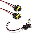 Kewucn 2 PCS H8/ H9/ H11 Car Female Adapter Wiring Harness Sockets Wire, Universal Headlight Lampholder Wire for Headlights or Fog Lights, Durable and Corrosion Resistant Headlight Wiring Harness