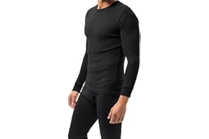 BestSale247 Męski podkoszulek termiczny z polaru, ciepła zimowa bielizna z długim rękawem, bawełna