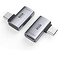 Hagibis 240W 40Gbps 8K USB C Adapter, 2 Pack USB-C Male to USB-C Female Adapter, USB4 Connecter for Thunderbolt 4/3, ROG Ally, Steam Deck, Switch, Dock, Mac, Tablet, iPhone 15 Pro Max (Side 90 Degree)