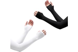 dinghaole Rękawy na ramiona, ochrona przed promieniowaniem UV (2 pary), unisex, letni krem przeciwsłoneczny, lodowy jedwab, rękawy na ramię, fajne, wygodne i oddychające, odpowiednie do zakrywania