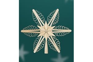 Rudolphs Schatzkiste Baumschmuck Christbaumspitze Mitte mit Holzstern(Beidseitig) BxHxT=31x31x4cm NEU Weihnachten Christbaum Baum Spitze Holzschmuck Holz Seiffen Erzgebirge Dekoration