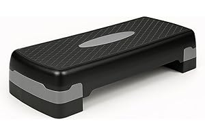 T-LOVENDO.ES Plataforma Step aeróbic Fitness en casa Regulable en 2 Alturas de 68 x 28 x 10/15 cm, Base Antideslizante, Ideal piernas y glúteos, Ejercicio Cardio, Peso máx. 150 kg, Equipo de Gimnasio