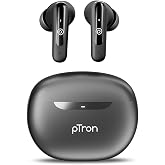 pTron Bassbuds Astra in-Ear TWS Earbuds w/Stereo Sound, 50Hrs Playtime, Stereo Calls, Custom EQ, Mobile App, BTv5.3 Headphone