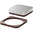 BRIMFORD Wooden Mac Mini Stand for Mac Studio, Dust Resistant and Heat Dissipating Bi-directional Ventilation Desktop Stand for Mac Mini, Hand-Polished Choice Solid Black Walnut For M2/M1 Max/Ultra
