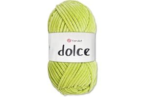 Frida's Wollhaus YarnArt - Ovillo de lana de chenilla Dolce de 100 g, para tejer, ganchillo, amigurumi, 64 colores (799, kiwi)