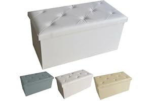 DEMONA PANCA ELEGANTE TRAPUNTATO PUFF POUF CONTENITORE ECO PELLE ECOPELLE PANCA BAULE IMBOTTITO VARI COLORI SPEDIZIONE GRATUITA OFFERTA (PDD-1)