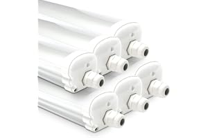 HOFTRONIC - 6x LED Armatur 150 cm - 48W 5760 Lumen - 6500K Dagsljusvit - Länkbar - IP65 vattentät - IK07 - Lysarmatur Lysrör