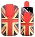 Produktbild Schutz-Tasche [UNION JACK] für Symphony i10+ / Symphony i100 / Symphony i110 / Symphony i21 5 Zoll / Symphony i70 / Symphony ZVII 5.5 Zoll - Pu Leder Schutzhülle herausziehbar genaeht mit Rausziehband und magnetischen Schneller von Sweet Tech