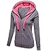 Produktbild LnLyin Damen Lange Zip Hoodie Kapuzenpullover Sweatjacke Sweater Hoodies Damen Winter Herbst Frühling