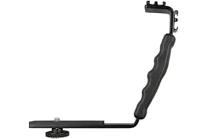 HERSMAY Run Shuangyu - Staffa a L per fotografia resistente, con 2 supporti flash standard