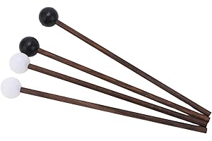 EUJGOOV 4 Stück 16,5 cm Weichgummischlägel für Stahlzunge Slit Drum Xylophon Percussion mit Halter