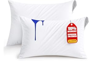 Utopia Bedding Copricuscini Impermeabili 50x80 cm (Set di 2) con Cerniera, Federe Cuscini Letto Certificato Oeko-TEX