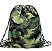 Produktbild Longzjhd Canvas Kordelzug Turnbeutel mit Innentasche Sack Schultasche Sportrucksack Mode Unisex Rucksäcke Drucken Taschen Rucksack mit Kordelzug Tarnung Draussen Tasche