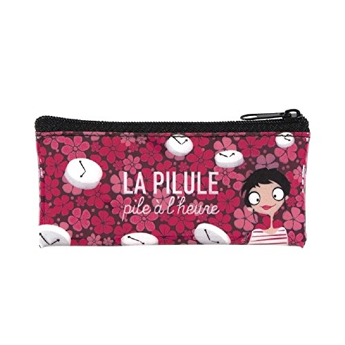 Derrière La Porte DLP A l'heure - Bolsita para cosas de chicas, píldoras, diseño rosa con flores