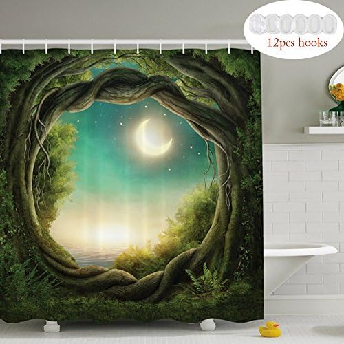 Shower Curtain 3D 71*71 in,Fantasy Tree Quality Bath Curtain Mildew Proof and Waterproof Fabric for Bathroom Decoration Accessories by Yiger