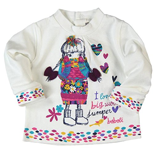 BÓBOLI Baby-Boys Camiseta Punto Liso Shirt, off-white (blanco quimico), size 3 months