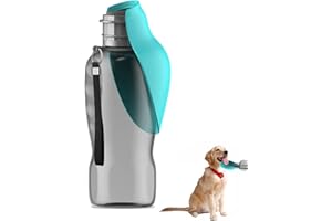 PIWOSGOL 800ML Bebedero Perro Portatil Botella Agua Perro 2 in1 Botella Perros Agua para Perros con Cuenco Plegable para Llevar para Senderismo, Camping, Actividades al Aire Libre
