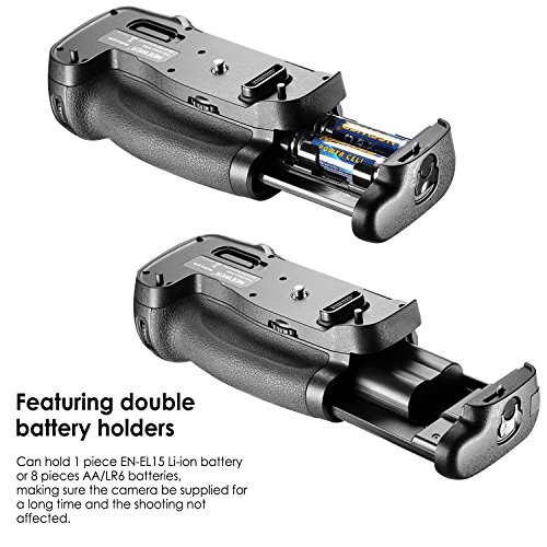 Neewer D  clencheur Int  gr  e Batterie Grip Vertical Remplacement MB-D17 avec 2 Pi  ces 1900mAh EN-EL15 Batterie de Remplacement et 1 Pi  ce USB Chargeur de Batterie pour Nikon D500 Cam  ra