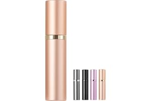 BRARIOS Pulverizador de perfume rellenable, vacío de viaje, 5 ml, mini botella de spray portátil, atomizador de bolsillo para viajes (J-Rose Gold)
